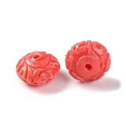 合成シェル染色ビーズ  ロンデル  トマト  12.5x7.5mm  穴：1.6mm&nbsp;SHEL-C007-03