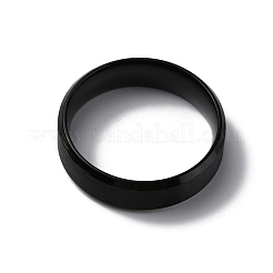PVD Vacuum Plating Matte Style 304 Stainless Steel Wide Band Finger Rings for Women Men&nbsp;RJEW-WH0009-14D-EB