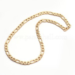 304ステンレススチールフィガロチェーンネックレス  カニカン付き  ミックスカラー  23.6インチ（59.9cm）&nbsp;NJEW-I060-08