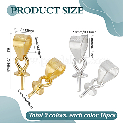 20Pcs 2 Colors 925 Sterling Silver Cup Peg Bails&nbsp;STER-PH0003-06