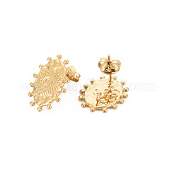 Ion Plating(IP) 304 Stainless Steel Stud Earring Findings&nbsp;STAS-N097-220LG