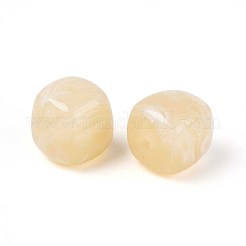 不透明なアクリルビーズ  正方形  古いレース  17x16x16mm  穴：2.7mm&nbsp;X-OACR-ZX006-33A