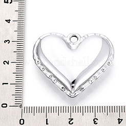 アクリルパーツ  ハートチャーム  銀  30.5x34.5x8~8.5mm  穴：2.5mm&nbsp;OACR-T030-32B