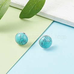 女性用ジェムストーンドーム/ハーフラウンドスタッドピアス  17~17.5x13.5mm  ピン：0.7mm&nbsp;EJEW-JE04801