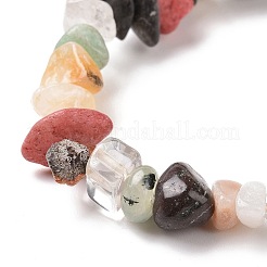 Mixed Gemstone Chips Stretch Bracelet for Kids&nbsp;BJEW-JB08431-02