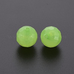 模造ゼリーアクリルビーズ  多面カット  ラウンド  薄緑  12x11.5mm  穴：1.8mm  約560個/500g&nbsp;MACR-S373-97B-E06