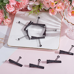 金属ワニのヘアクリップ  ブラック  40.5x10x37.5mm&nbsp;OHAR-WH0021-95A