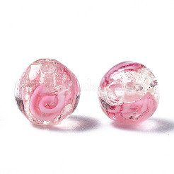 Handmade Luminous Inner Flower Lampwork Beads&nbsp;LAMP-TD001-8mm-03-01