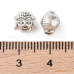 チベット風合金ビーズ  カドミウムフリー＆鉛フリー  仏頭  アンティークシルバー  7x7.5x6.2mm  穴：1.9mm  約1219個/1000g&nbsp;FIND-C060-022AS