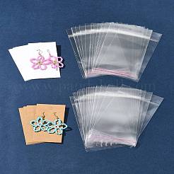 紙製ディスプレイカード50枚  ピアスに使用  長方形  セロハンバッグ付き  シエナ  9x5x0.01cm&nbsp;CDIS-FS0001-14B