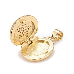 Brass Micro Pave Cubic Zirconia Locket Pendants&nbsp;KK-A161-39A-G