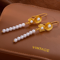 Alloy Imitation Pearl Dangle Earrings for Women&nbsp;WG6C977-01