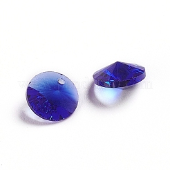 ガラスチャーム  多面カット  コーン  ダークブルー  8x4mm  穴：1~1.2mm&nbsp;RGLA-L026-A05