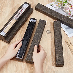 厚紙紙製の収納ボックス  ファンパッケージ用品  長方形  グレー  28x4x3.1cm&nbsp;CON-WH0085-128A