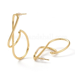 Brass Half Hoop Earrings&nbsp;X-EJEW-A056-36G