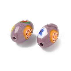 Handmade Millefiori Glass Beads&nbsp;LAMP-U004-02H