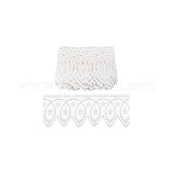 15ヤードのコットン刺繍フラワーレースリボン  服飾材料  ホワイト  6-3/8インチ（161mm）  約15.00ヤード（13.72m）/ pc&nbsp;OCOR-WH0086-91C