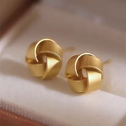 Forever Knot Alloy Stud Earrings&nbsp;FS-WG665BA-01