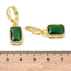Brass Glass Dangle Hoop Earrings for Women&nbsp;KK-CBA760A-04G-04