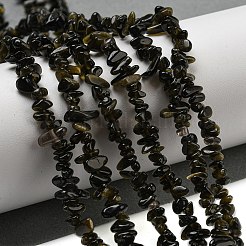 天然石ゴールデンシーンオブシディアンビーズ連売り  チップ  グレードA  4~12x3~4x3~5mm  穴：0.7mm  31.50''（80センチメートル）&nbsp;G-G0003-B46