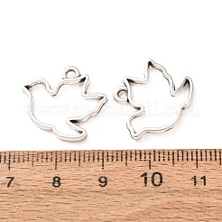 合金のチベット風チャーム  ハトのチャーム  アンティークシルバー  17.5x19x2mm  穴：1.8mm  1053個/ 1000g&nbsp;AL-CBA5212-19AS
