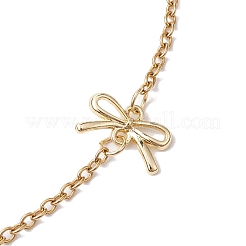Bowknot Alloy Shell Pearl Beaded Necklaces&nbsp;NJEW-JN04819