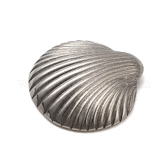 304ステンレススチールカボション  シェル形状  ステンレス鋼色  17x18x4.5mm&nbsp;STAS-G344-11B-P