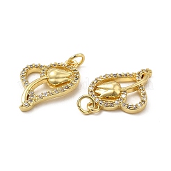 Brass Micro Pave Clear Cubic Zirconia Pendants&nbsp;KK-E068-VB192