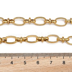 Ion Plating(IP) 304 Stainless Steel Bowknot & Oval Link Chain Bracelet for Women&nbsp;BJEW-G669-18G