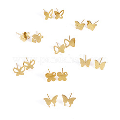 8 Pairs 8 Styles PVD Vacuum Plating 304 Stainless Steel Stud Earrings for Women&nbsp;EJEW-TA0001-45