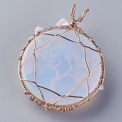 Opalite & Natural Rose Quartz Big Pendants&nbsp;G-G771-B06