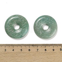 天然石アマゾナイトペンダント  ドーナツ/円盤チャーム  30x6.5mm  穴：7.5mm&nbsp;G-F831-A01