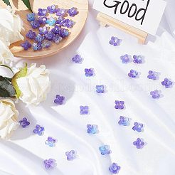 4-Petal Cellulose Acetate(Resin) Bead Caps&nbsp;KK-CA0001-04