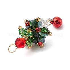 3Pcs 3 Colors Christmas Theme Glass Pendants&nbsp;PALLOY-JF02892