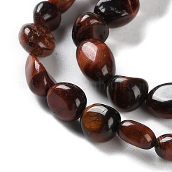 Dyed Natural Red Tiger Eye Beads Strands&nbsp;G-P497-01C-46