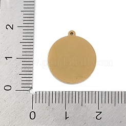 イオンプレーティング（IP）304ステンレスペンダント  フラットラウンドのチャーム  18KGP本金メッキ  16.5x15x1.5mm  穴：0.8mm&nbsp;STAS-U019-36G
