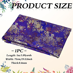 花柄のポリエステル生地  服装アクセサリー  ダークスレートブルー  760x0.4mm  1m / pc&nbsp;DIY-WH0504-904C
