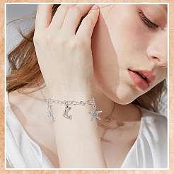 12Pcs 2 Colors Alloy Cable Chain Bracelets for Women Men&nbsp;BJEW-SC0001-60