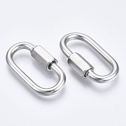 Non-Tarnish 304 Stainless Steel Screw Carabiner Lock Charms&nbsp;X-STAS-N087-25A-01