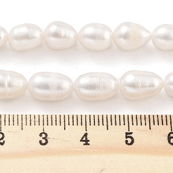 天然養殖淡水パールビーズ連売り  ライス  グレード2 A  ホワイト  7~8mm  穴：0.6mm  約21~22個/連  6.89''~7.09''（17.5~18センチメートル）&nbsp;PEAR-P062-10C
