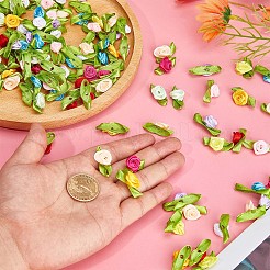 ポリエステル製ローズオーナメント200色10個  DIYヘアアクセサリー用  衣類の装飾  コスチューム  ミックスカラー  27.5~29x14~16x7.5mm  20個/カラー&nbsp;DIY-GF0006-84
