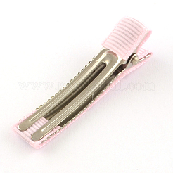 ヘアアクセサリー鉄ワニのヘアクリップ  グログランリボン付き  ミックスカラー  49~49.5x10~11mm&nbsp;PHAR-S605-M