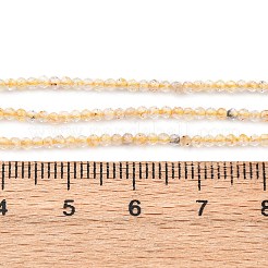 天然シトリン（加熱）ビーズ連売り  ラウンド  多面カット  2mm  穴：0.6mm  約174個/連  15.55''（39.5センチメートル）&nbsp;G-RM2025-A09-2mm