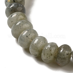 天然石ラブラドライトビーズ連売り  ロンデル  10x6~6.5mm  穴：1mm  約59~61個/連  14.57~15.16インチ（37~38.5cm）&nbsp;G-G102-C06-01