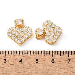 Brass Micro Pave Cubic Zirconia Pendants&nbsp;CU-CBA03AF-18B-02
