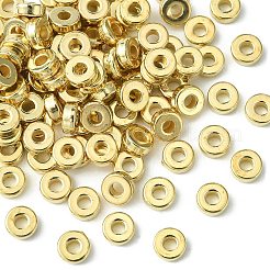 CCBプラスチックビーズ  フラットラウンド/ディスク  ゴールドカラー  6x2mm  穴：2.2mm&nbsp;CCB-YW0001-27