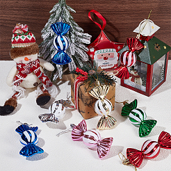 24Pcs 6 Colors Christmas Electroplate Plastic Candy Pendants Decorations&nbsp;KY-BC0001-47