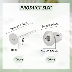 100Pcs Brass Stud Earring Findings&nbsp;KK-BC0013-23