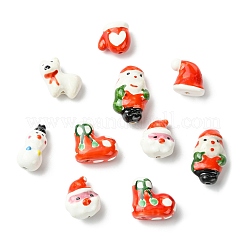 14Pcs 7 Styles Christmas Handmade Porcelain Beads&nbsp;PORC-CJ0001-36