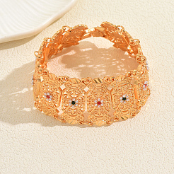 Vintage Brass Micro Pave Cubic Zirconia Link Chain Bracelets for Women&nbsp;YN3054